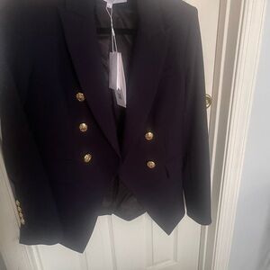 Veronica Beard Midnight Jacket with Gold Accents